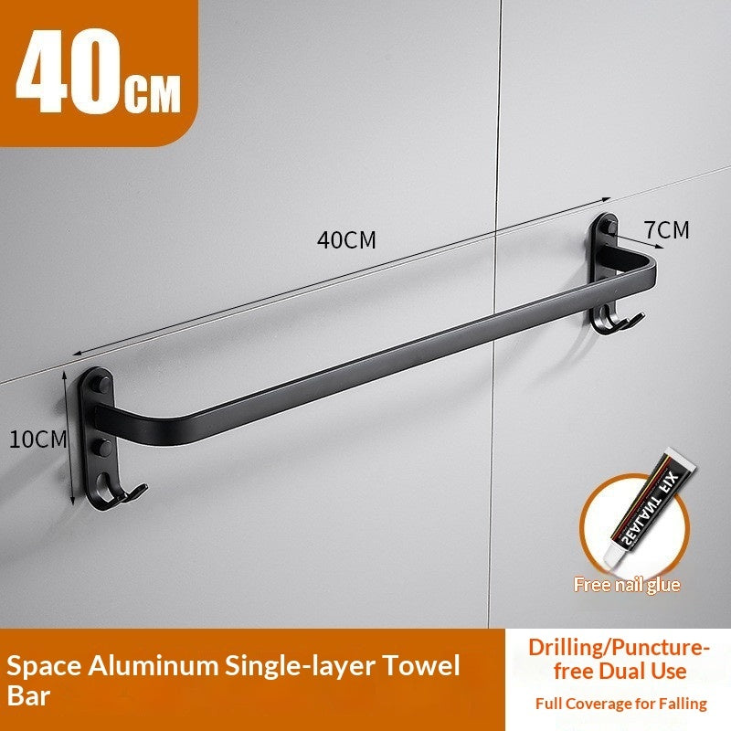 Bathroom Towel Bar Bathroom Double-bar Storage Rack