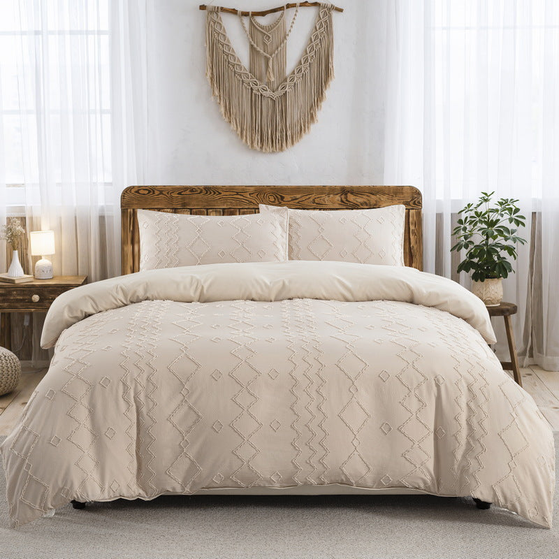 Floral Diamond Wave Quilt Cover Home Textiles Bedding