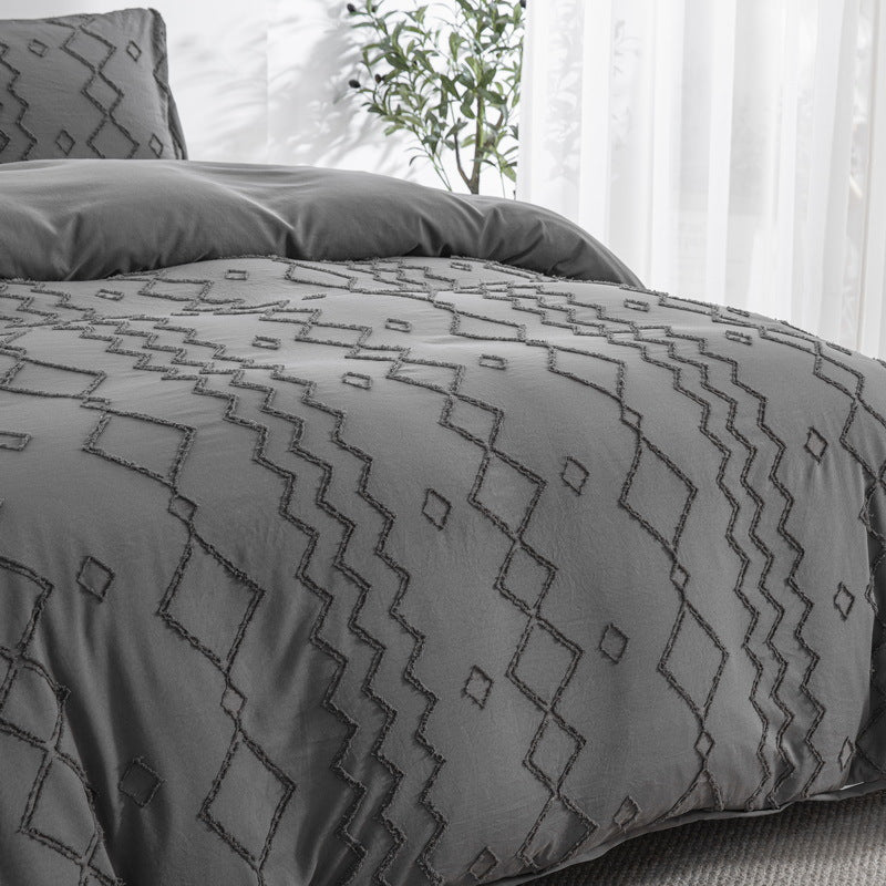 Floral Diamond Wave Quilt Cover Home Textiles Bedding