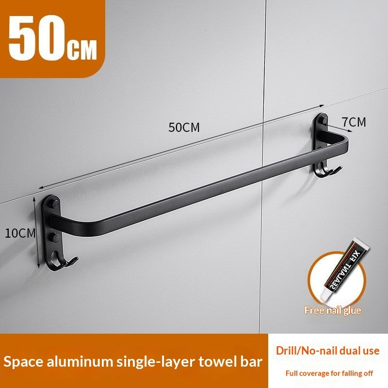 Bathroom Towel Bar Bathroom Double-bar Storage Rack