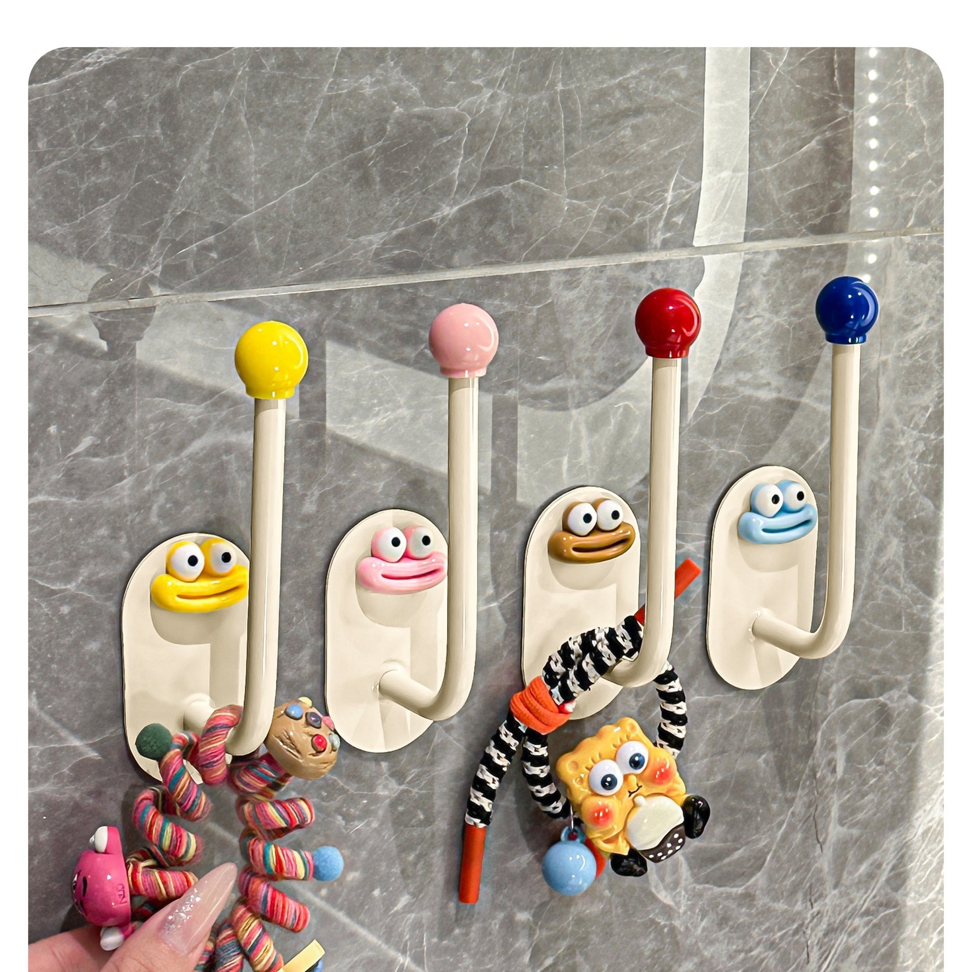 Bathroom Hair Tie Organizer, No-drill Wall Hook
