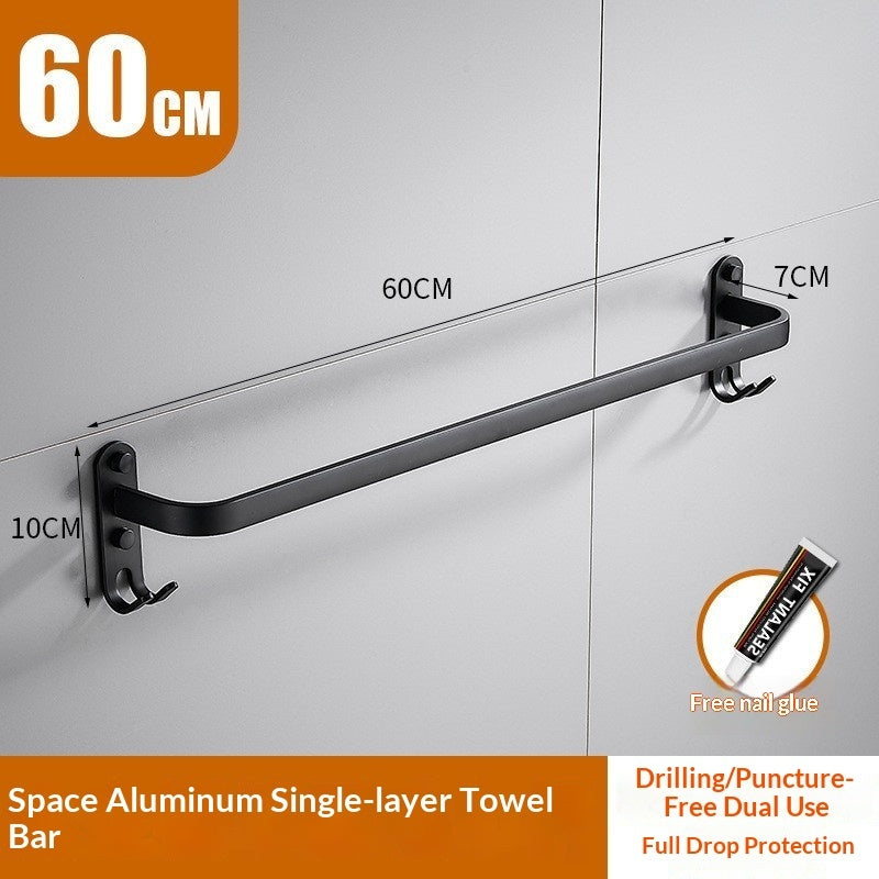 Bathroom Towel Bar Bathroom Double-bar Storage Rack