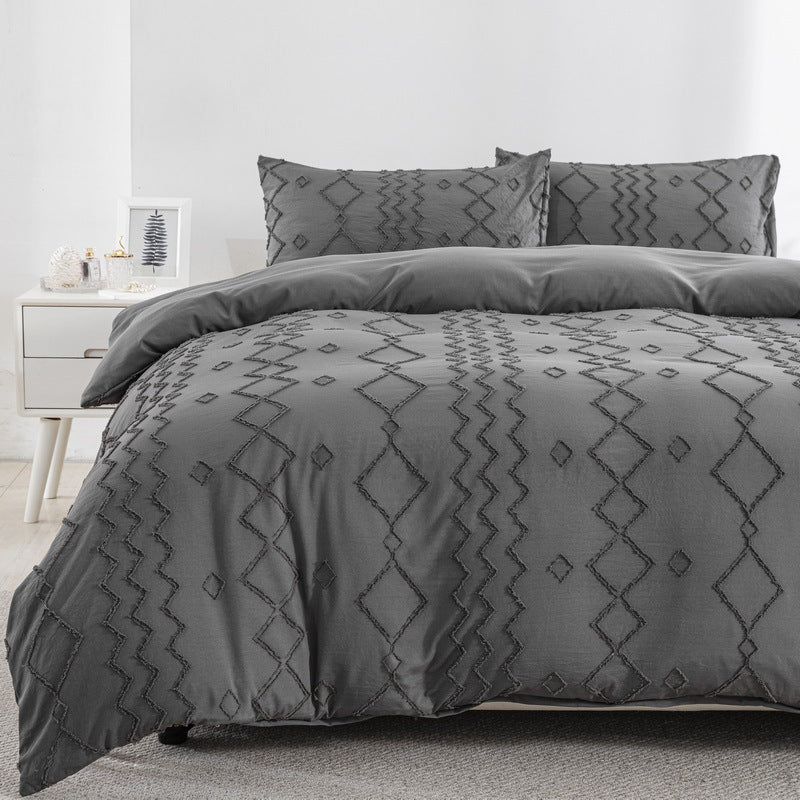 Floral Diamond Wave Quilt Cover Home Textiles Bedding
