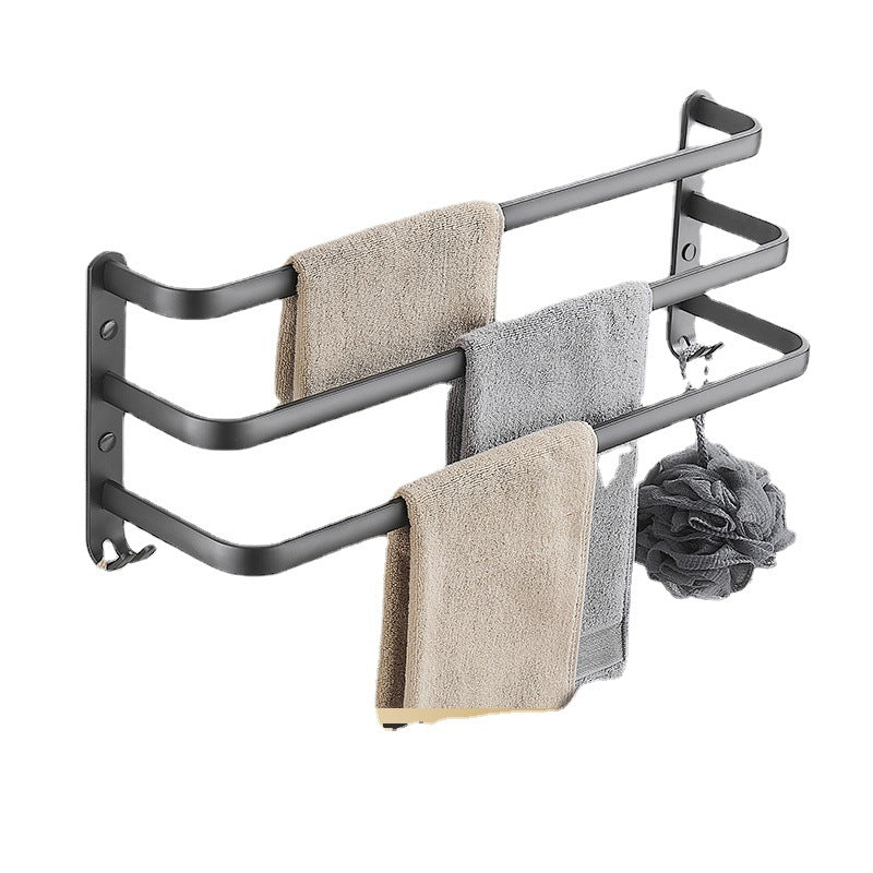 Bathroom Towel Bar Bathroom Double-bar Storage Rack