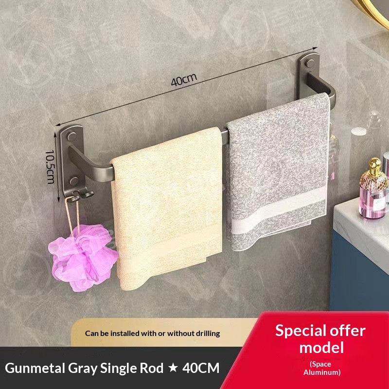 Bathroom Towel Bar Bathroom Double-bar Storage Rack