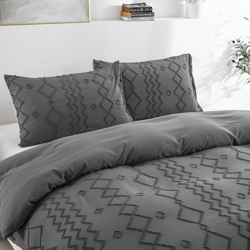 Floral Diamond Wave Quilt Cover Home Textiles Bedding