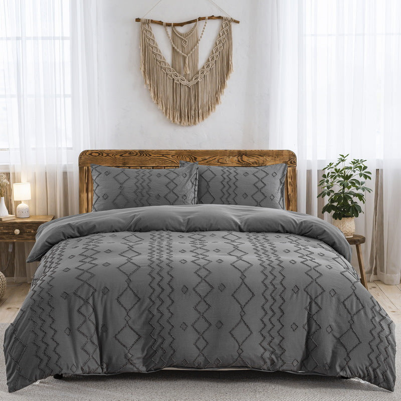Floral Diamond Wave Quilt Cover Home Textiles Bedding