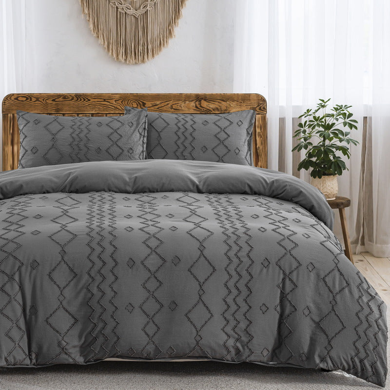 Floral Diamond Wave Quilt Cover Home Textiles Bedding